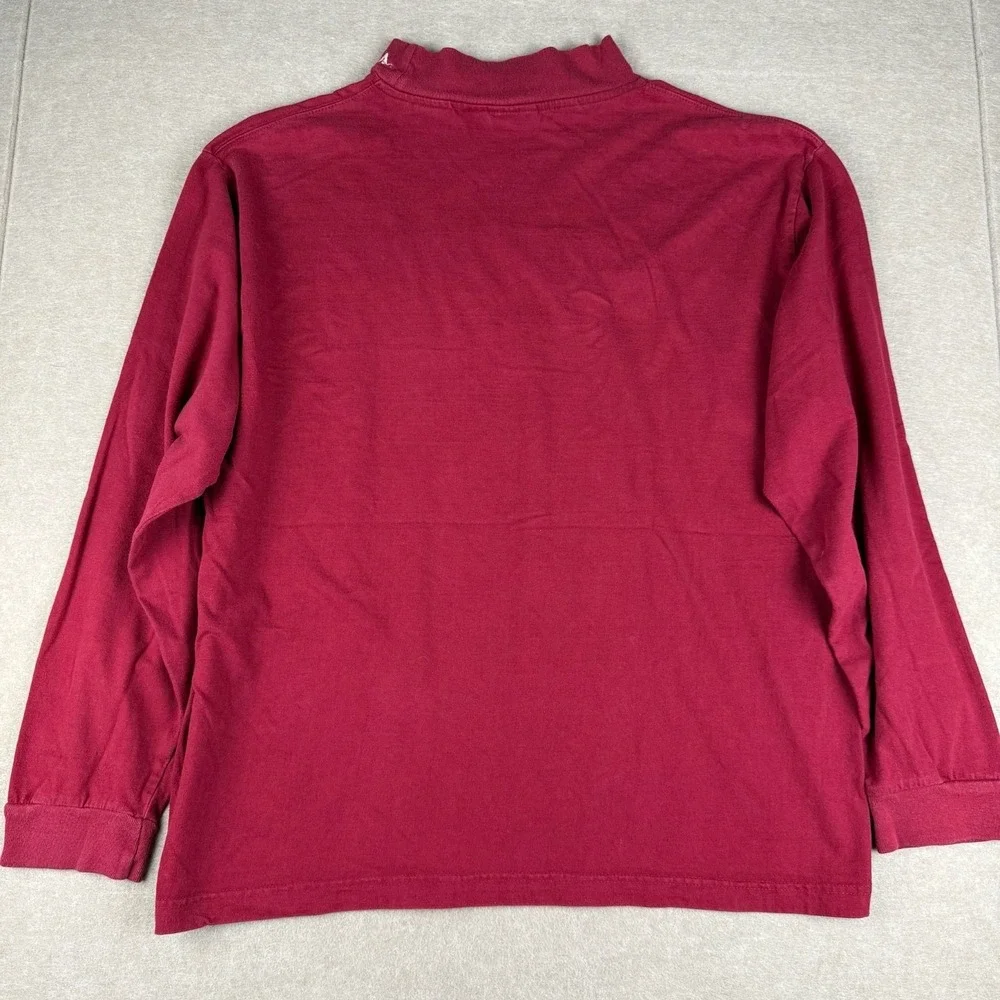 Vintage‎ Red Oak Shirt Mens XL Red Indiana College Mock Neck  USA